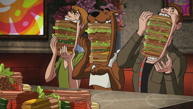 Shaggy, Scooby, and Dean enjoy reasonably sized sandwiches. Photo courtesy of Flickr