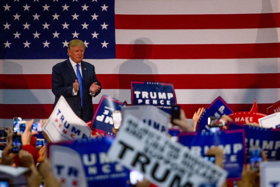President Trump at a rally. Photo courtesy of Wikimedia Commons.