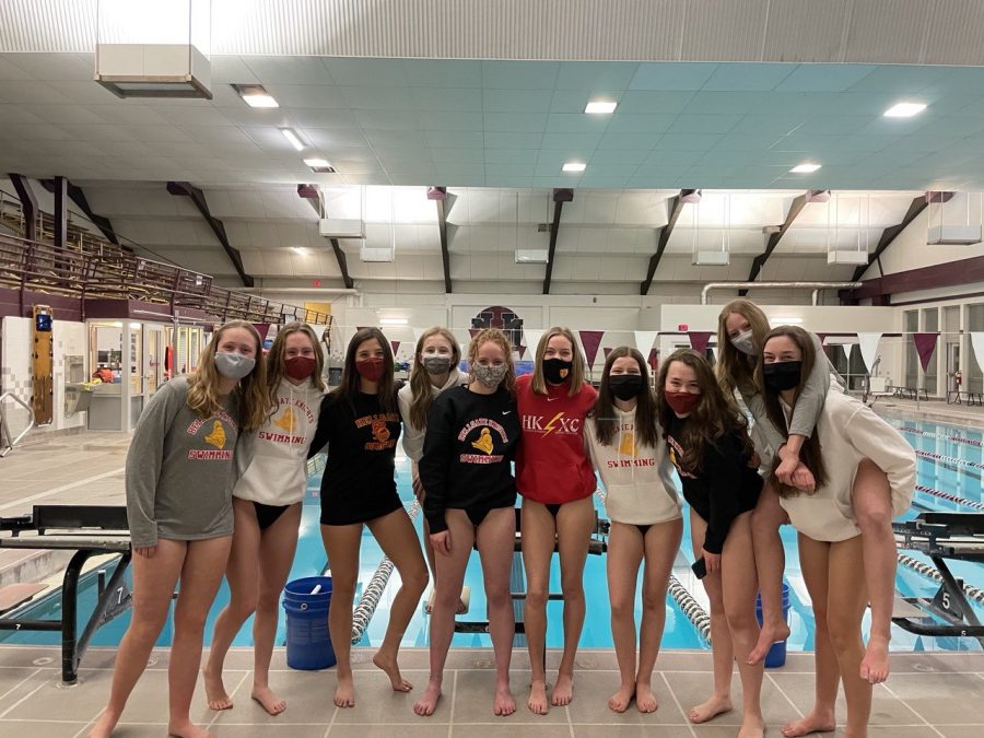 Hellgates 2021 girls swim team. From left to right: Taylor Walker, Avery Maxwell, Ali Caudle, Eden Maxwell, Kihla Lax, Kensey May, Ellen Davis, Hazel Seagrave, Lauren Riley, Taylor Thorne. 
Photo courtesy of Coach Jay Friend.