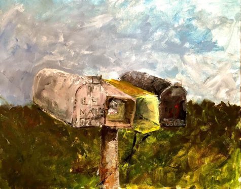 Bells favorite painting brings mailboxes to life. Photo courtesy of Ila Bell. 