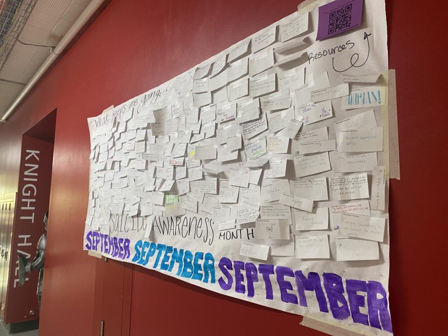 Student Governments suicide awareness initiative found in Hellgate halls. Photo courtesy of Devyn Deschamps.  