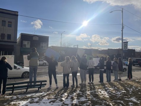 Students lined up outside of the Missoula County Courthouse during the climate strike on March 3rd. Photo courtesy of Ila Bell.
