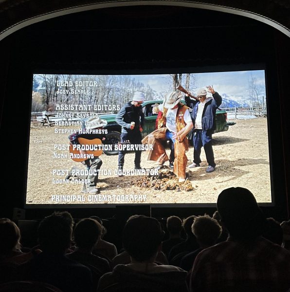 The credits of 'Beyond the Fantasy' over the heads of Missoulians and under the arches of the Wilma. Photo by Will Hansen.