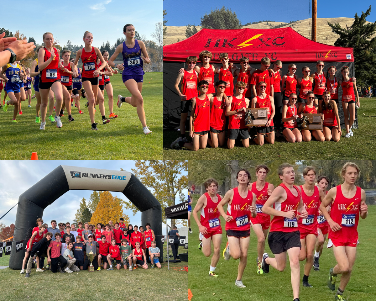 Hellgate Cross Country athletes competing and celebrating after their races. Photos by Will Hansen.