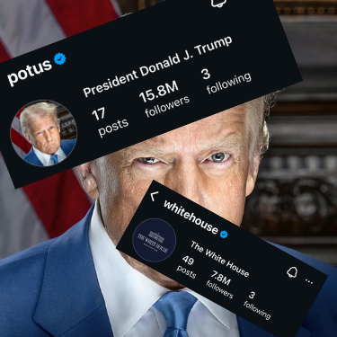 Since the beginning of his second presidential term, Donald Trump's use of social media have been questionable. Photos courtesy of Instagram and the White House, design by Will Hansen.  