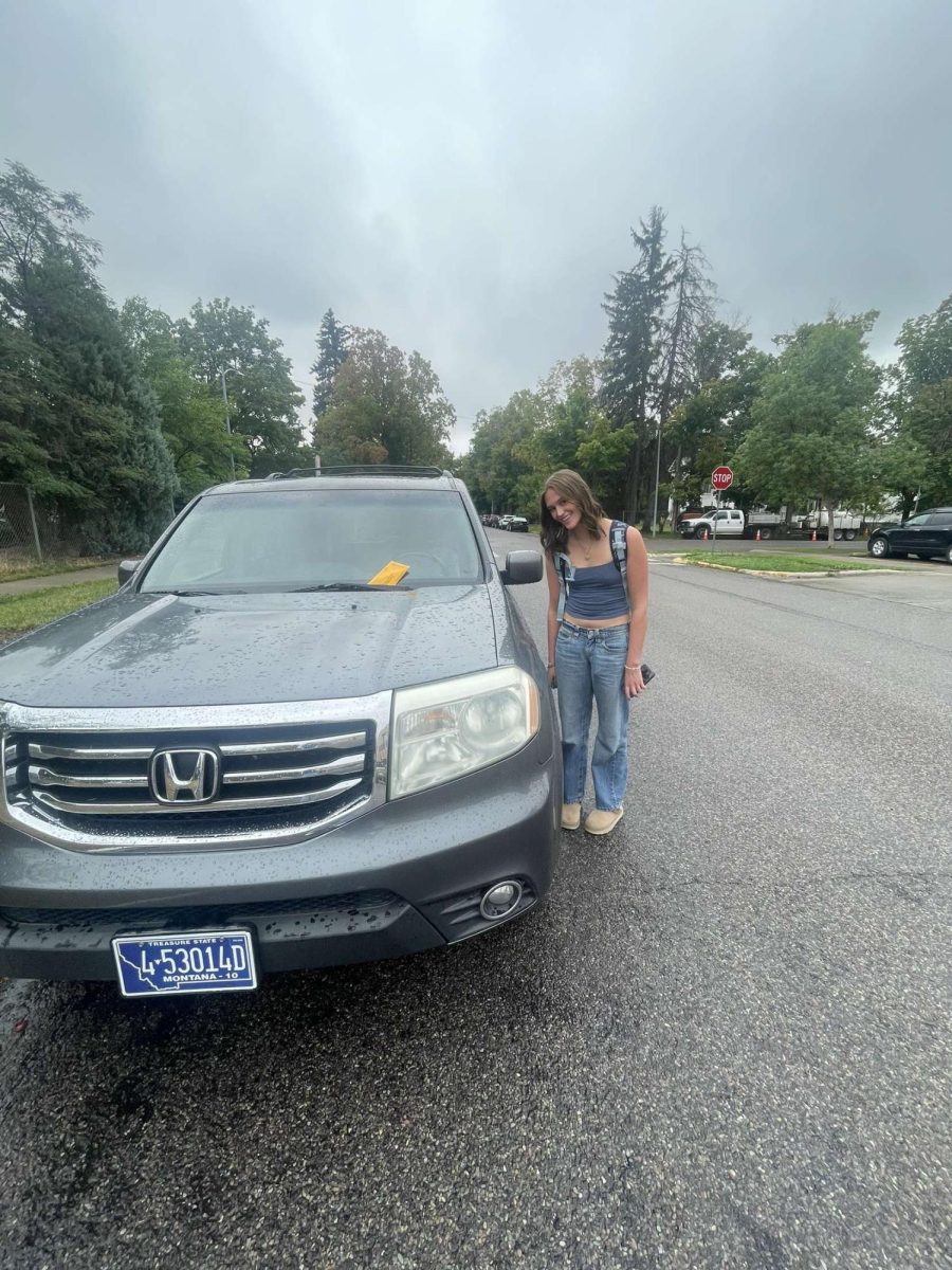 Ella Lambert on August 28th, the first day of school, with her warning ticket at the end of the school day visibly upset. Photo by Piper Wells.