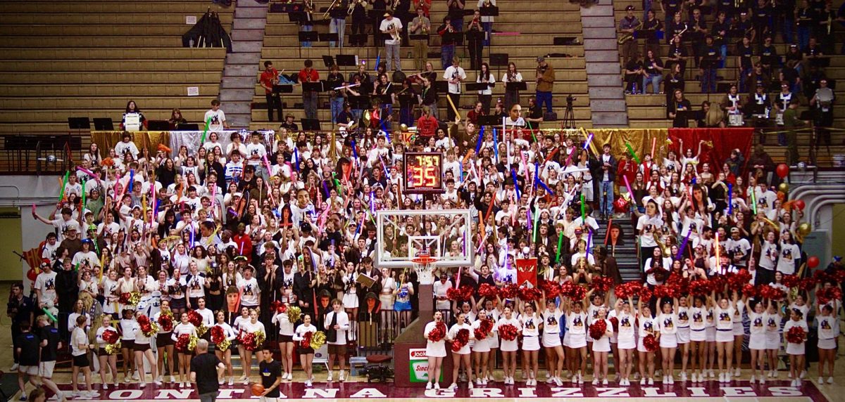 The Hellgate student section was a united front of school spirit and passion for Goat. Photo by Sabine Glaser.